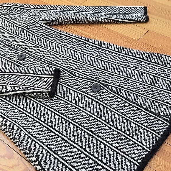 Cocogio Italy Navy White Geometric Knit Coatigan Longline Cardigan Size S - Picture 8 of 16